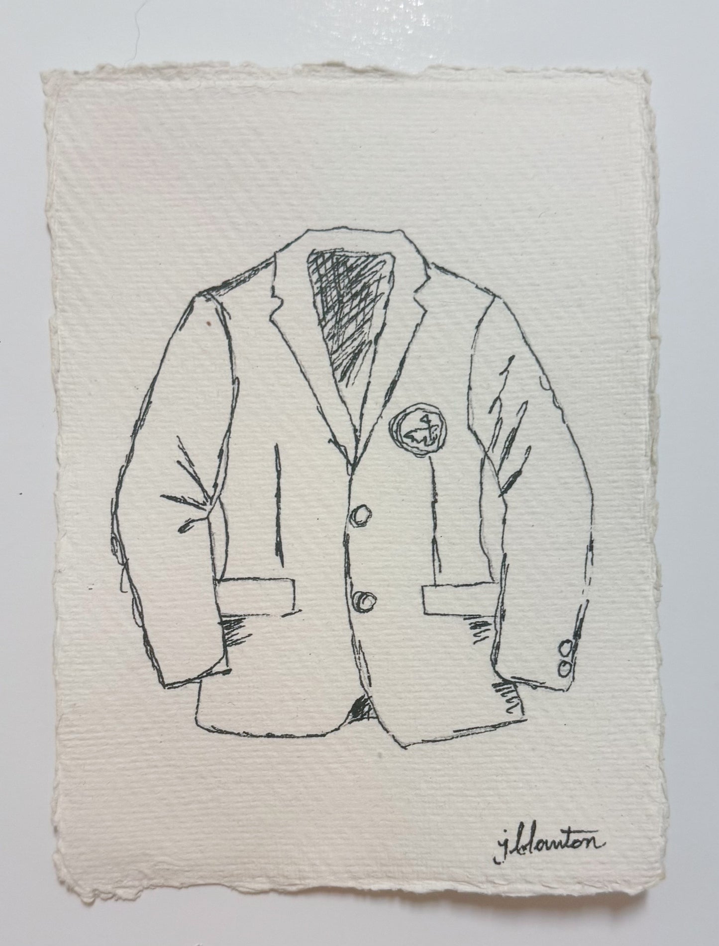 Masters Green Jacket - Original Pen Sketch