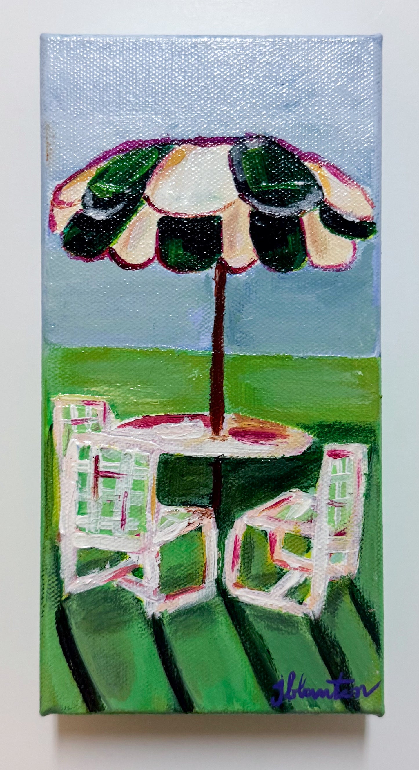 Masters Umbrellas and Chairs - Original Acrylic Painting