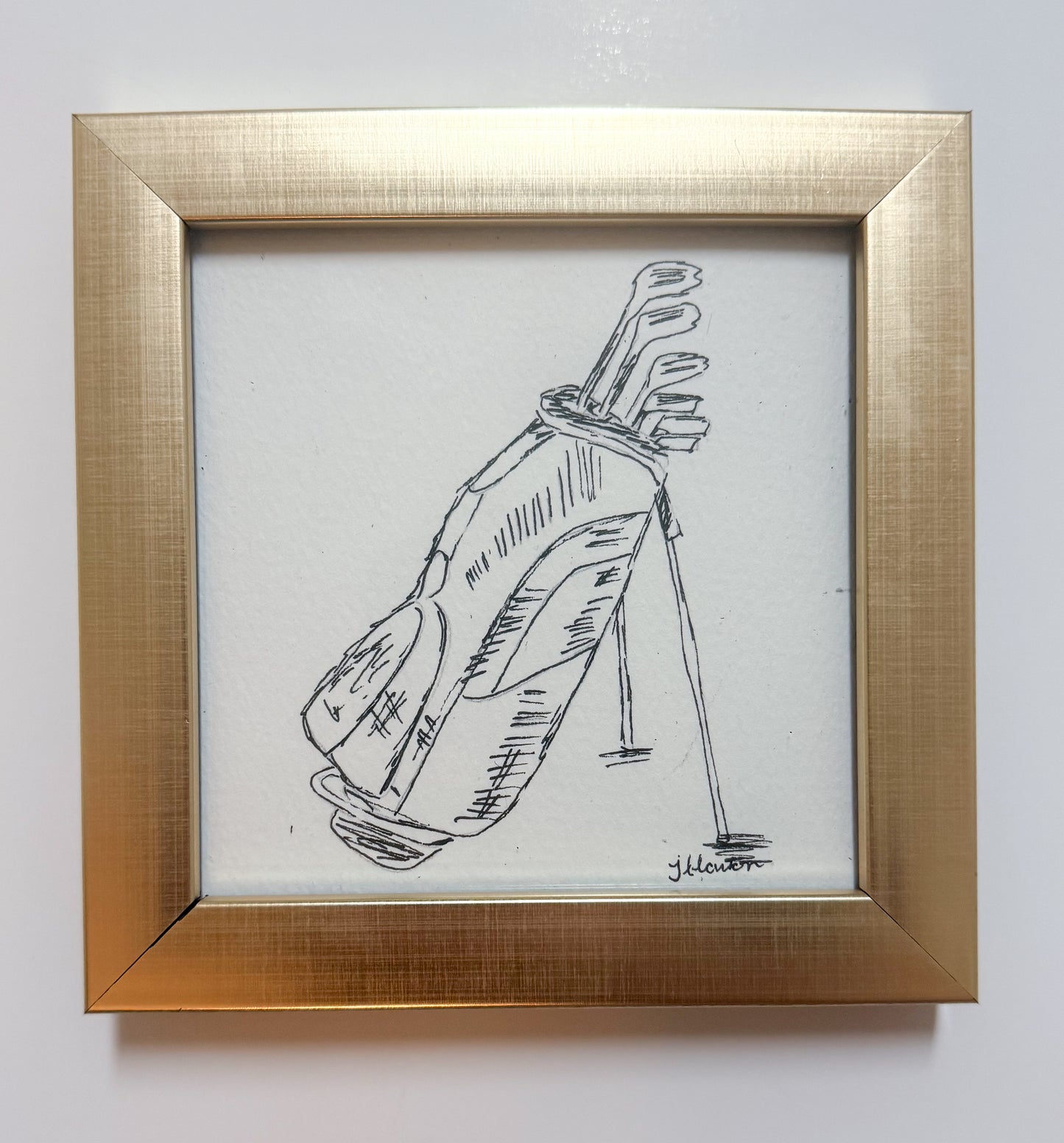 Golf Bag - Original Ink Drawing